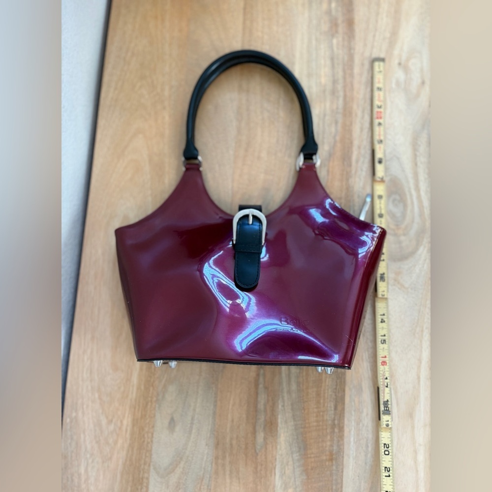 Beijo Womens Hobo Shoulder Bag Purse Satchel Top Zipper Patent Leather Red - Picture 3 of 9